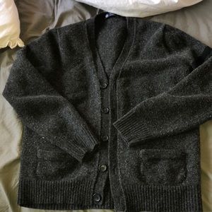 Grey wool button up cardigan
